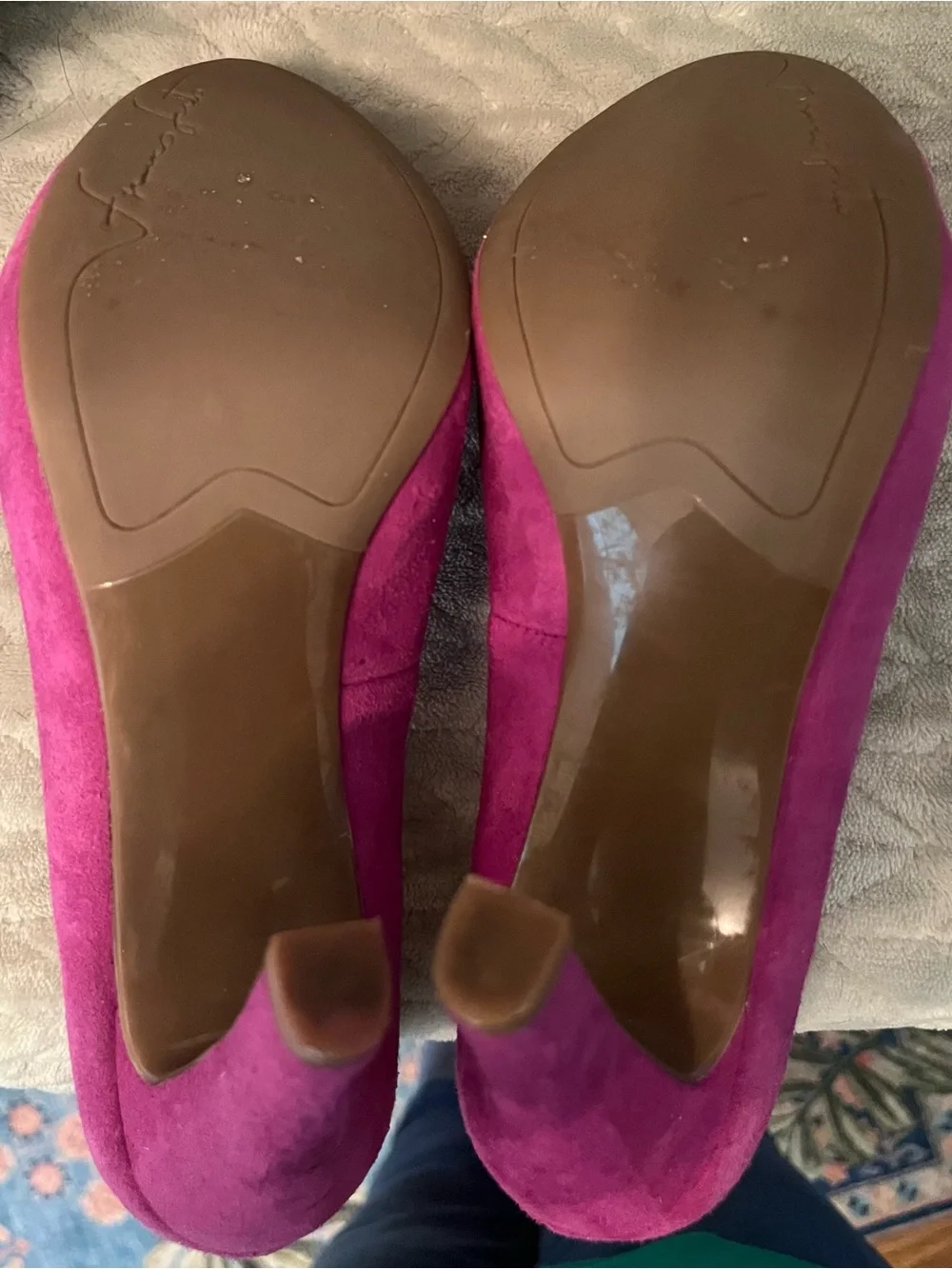 Franco Sarto Magenta Suede Almond-Toe Pumps
